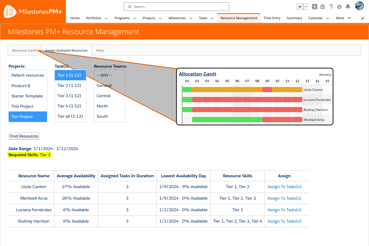 Resource Management For Salesforce Project Tasks Milestones PM 